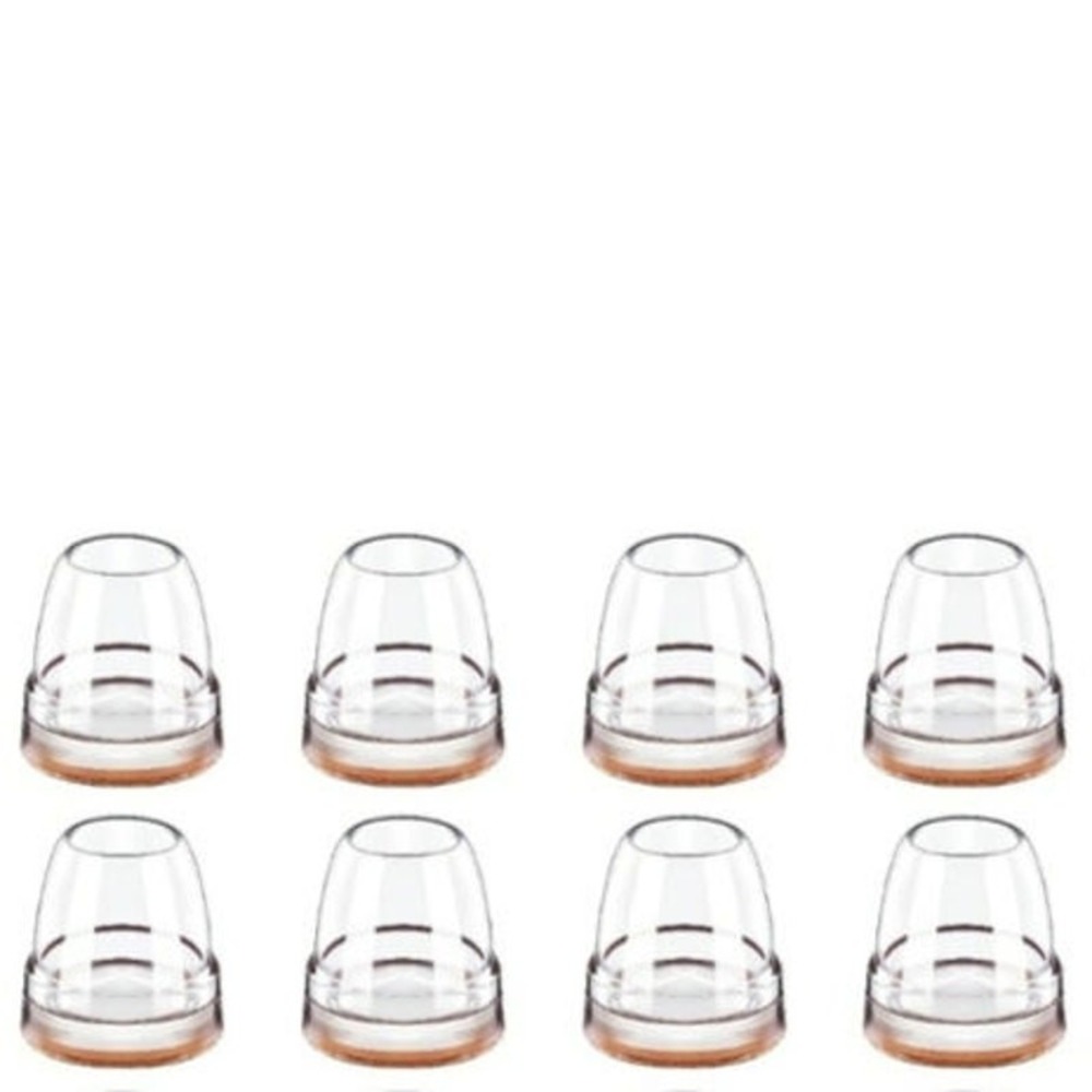 8 PCS Silicone Chair Leg Caps Protect Furniture Floors (Fit 0.6" - 0.8", Clear)